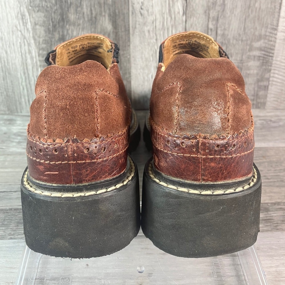 Ariat 16930 Brown Leather Suede Chunky Platform Slip On Clogs Shoes Womens 6.5 B - Picture 4 of 7